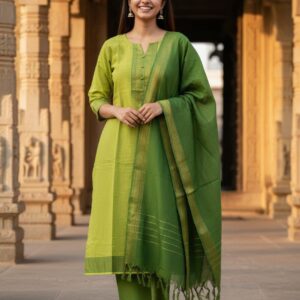 chettinadu cotton 3pc set with lining