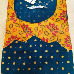 twill blue scalp design festive kurtis